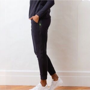Dudley Stephens Jay Joggers Black Terry Fleece Logo Jogger Size L NWT